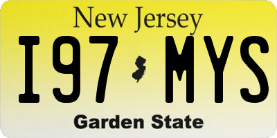 NJ license plate I97MYS