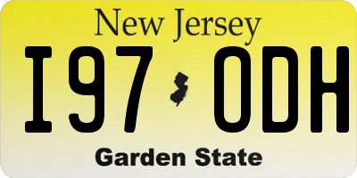 NJ license plate I97ODH