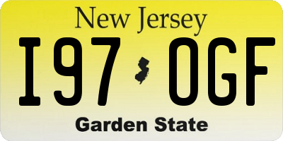 NJ license plate I97OGF