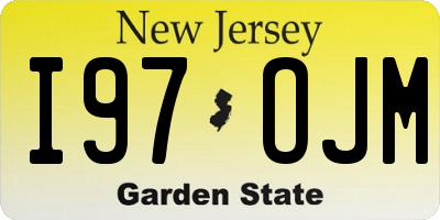 NJ license plate I97OJM