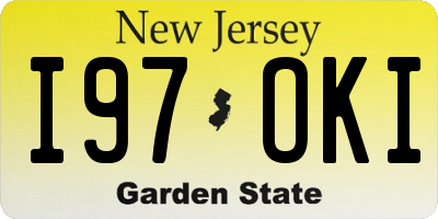 NJ license plate I97OKI