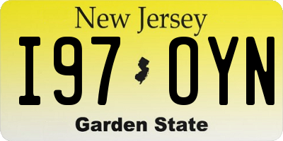NJ license plate I97OYN