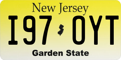 NJ license plate I97OYT