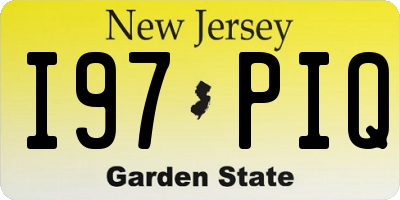 NJ license plate I97PIQ