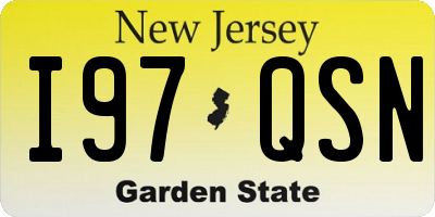 NJ license plate I97QSN