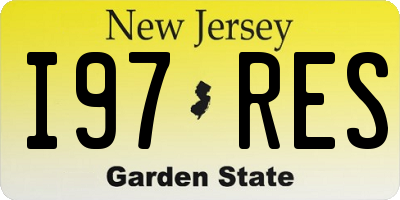 NJ license plate I97RES