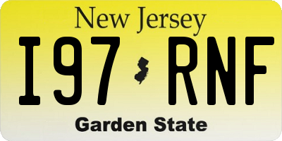NJ license plate I97RNF