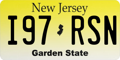 NJ license plate I97RSN