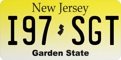 NJ license plate I97SGT