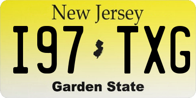NJ license plate I97TXG