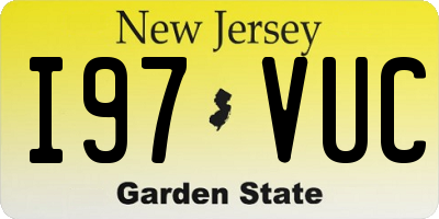 NJ license plate I97VUC