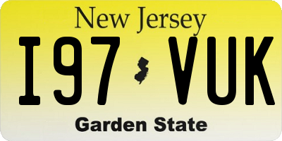 NJ license plate I97VUK
