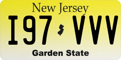 NJ license plate I97VVV