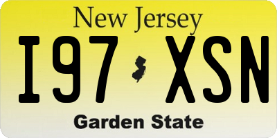 NJ license plate I97XSN