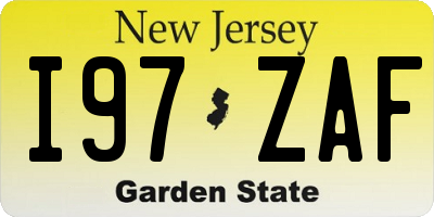 NJ license plate I97ZAF