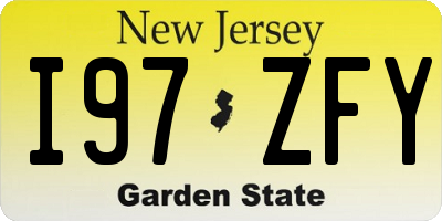 NJ license plate I97ZFY