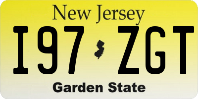 NJ license plate I97ZGT