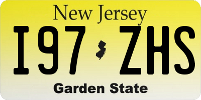 NJ license plate I97ZHS