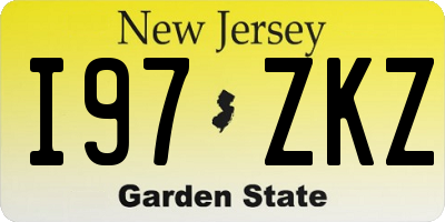 NJ license plate I97ZKZ