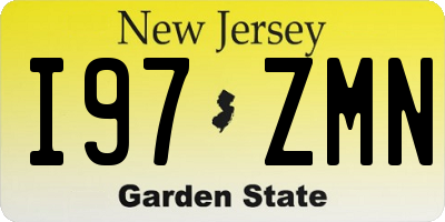 NJ license plate I97ZMN