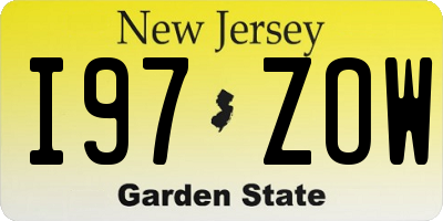 NJ license plate I97ZOW