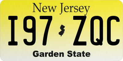 NJ license plate I97ZQC