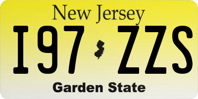 NJ license plate I97ZZS