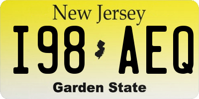NJ license plate I98AEQ