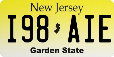 NJ license plate I98AIE