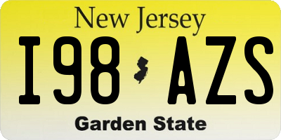 NJ license plate I98AZS