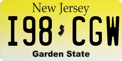 NJ license plate I98CGW