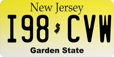 NJ license plate I98CVW