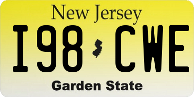 NJ license plate I98CWE
