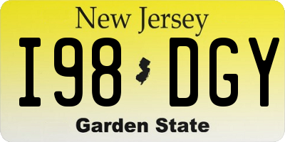 NJ license plate I98DGY