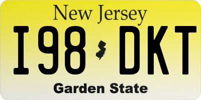 NJ license plate I98DKT