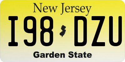 NJ license plate I98DZU