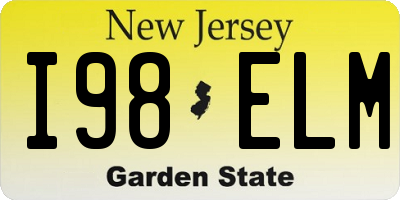 NJ license plate I98ELM