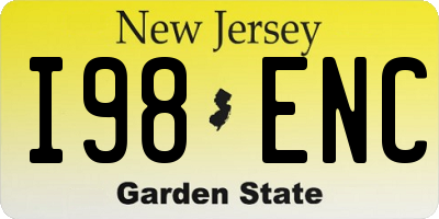 NJ license plate I98ENC