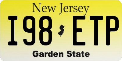 NJ license plate I98ETP