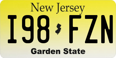 NJ license plate I98FZN