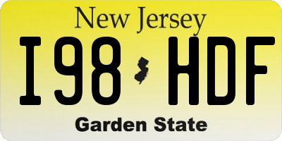 NJ license plate I98HDF
