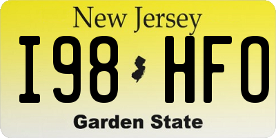 NJ license plate I98HFO