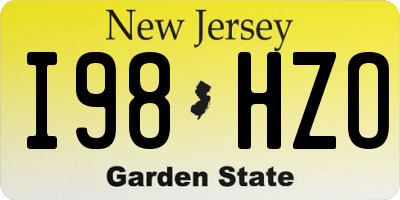 NJ license plate I98HZO