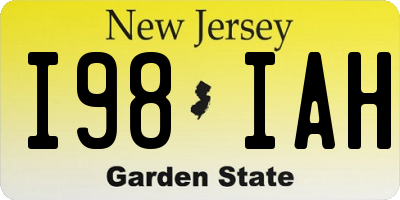 NJ license plate I98IAH