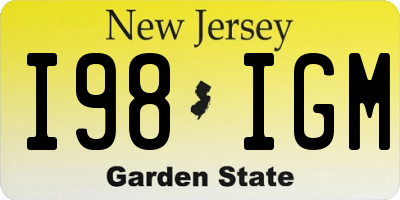 NJ license plate I98IGM
