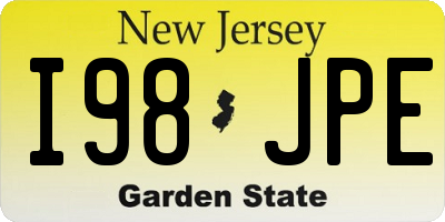 NJ license plate I98JPE