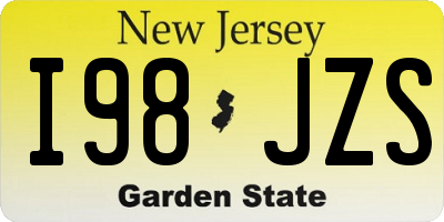 NJ license plate I98JZS