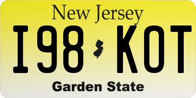 NJ license plate I98KOT