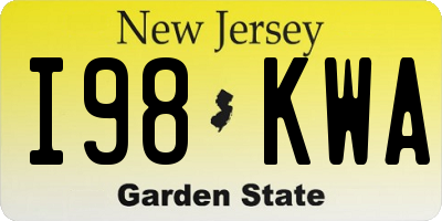 NJ license plate I98KWA