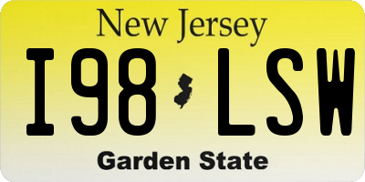 NJ license plate I98LSW